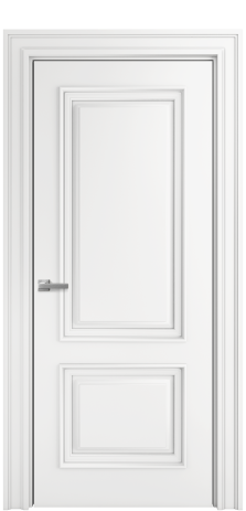 Дверь межкомнатная Палермо 2 Цвет Белый Покрытие Эмаль  Наличник Лацио 110 Цена 90775