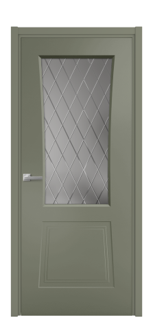 Дверь межкомнатная Dino 2 Цвет Зеленый Покрытие Эмаль  Наличник L 50 Цена 42680