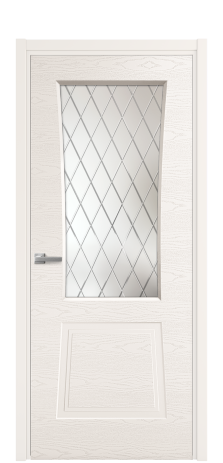 Дверь межкомнатная Dino 2 Цвет Молочный Brash Покрытие Эмаль брашированная  Наличник L 50 Цена 49080