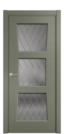 Дверь межкомнатная Dino 3 Цвет Зеленый Brash Покрытие Эмаль брашированная  Наличник L 75 Цена 44950