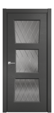 Дверь межкомнатная Dino 3 Цвет Антрацит Brash Покрытие Эмаль брашированная  Наличник L 75 Цена 44950