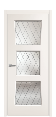 Дверь межкомнатная Dino 3 Цвет Молочный Покрытие Эмаль  Наличник L 50 Цена 42200