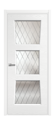 Дверь межкомнатная Dino 3 Цвет Белый Brash Покрытие Эмаль брашированная  Наличник L 50 Цена 49150