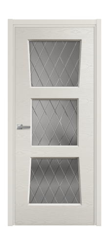 Дверь межкомнатная Dino 3 Цвет Дымчатый Brash Покрытие Эмаль брашированная  Наличник L 50 Цена 49700