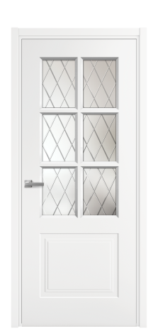 Дверь межкомнатная Paulo 1 Цвет Белый Покрытие Эмаль  Наличник L 50 Цена 37130