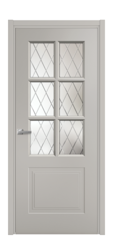 Дверь межкомнатная Paulo 1 Цвет Серый Шелк Покрытие Эмаль  Наличник L 50 Цена 42130
