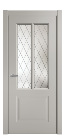 Дверь межкомнатная Paulo 2 Цвет Серый Шелк Покрытие Эмаль  Наличник L 75 Цена 38430