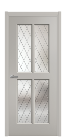 Дверь межкомнатная Paulo 3 Цвет Серый Шелк Покрытие Эмаль  Наличник L 50 Цена 42765