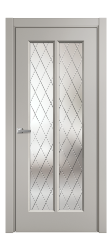 Дверь межкомнатная Paulo 4 Цвет Серый Шелк Покрытие Эмаль  Наличник L 75 Цена 39215