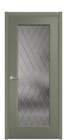 Дверь межкомнатная Рино 1 Цвет Зеленый Brash Покрытие Эмаль брашированная  Наличник L 50 Цена 47415