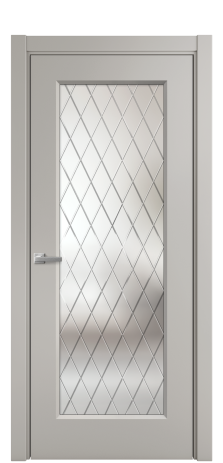 Дверь межкомнатная Rino 1 Цвет Серый Шелк Покрытие Эмаль  Наличник L 75 Цена 39215