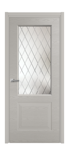 Дверь межкомнатная Рино 2 Цвет Серый Шелк Brash Покрытие Эмаль брашированная  Наличник L 50 Цена 45880