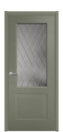 Дверь межкомнатная Рино 2 Цвет Зеленый Brash Покрытие Эмаль брашированная  Наличник L 50 Цена 47215