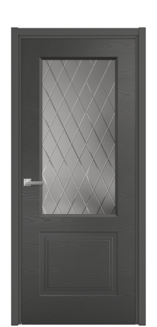 Дверь межкомнатная Рино 2 Цвет Антрацит Brash Покрытие Эмаль брашированная  Наличник L 50 Цена 47215