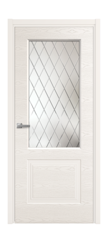 Дверь межкомнатная Rino 2 Цвет Молочный Brash Покрытие Эмаль брашированная  Наличник L 50 Цена 45880