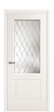 Дверь межкомнатная Rino 2 Цвет Молочный Покрытие Эмаль  Наличник L 50 Цена 42130