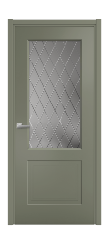 Дверь межкомнатная Rino 2 Цвет Зеленый Покрытие Эмаль  Наличник L 50 Цена 43465