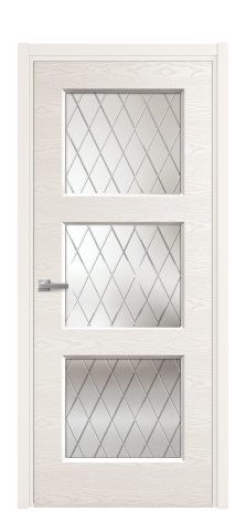 Дверь межкомнатная Rino 3 Цвет Молочный Brash Покрытие Эмаль брашированная  Наличник L 50 Цена 45950