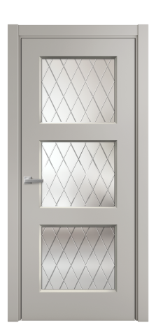 Дверь межкомнатная Rino 3 Цвет Серый Шелк Покрытие Эмаль  Наличник L 75 Цена 38500