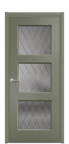 Дверь межкомнатная Rino 3 Цвет Зеленый Покрытие Эмаль  Наличник L 50 Цена 42750