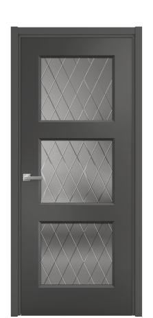 Дверь межкомнатная Rino 3 Цвет Антрацит Покрытие Эмаль  Наличник L 50 Цена 42750