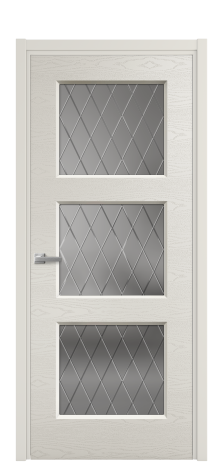 Дверь межкомнатная Rino 3 Цвет Дымчатый Brash Покрытие Эмаль брашированная  Наличник L 50 Цена 49700