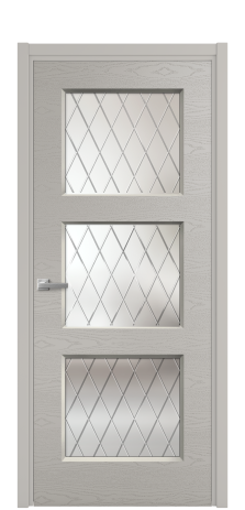 Дверь межкомнатная Rino 3 Цвет Серый Шелк Brash Покрытие Эмаль брашированная  Наличник L 50 Цена 49150