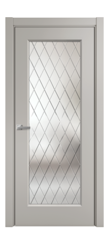 Дверь межкомнатная Plain 1 Цвет Серый Шелк Покрытие Эмаль  Наличник L 75 Цена 38065