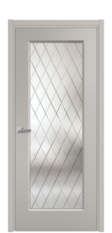 Дверь межкомнатная Plain 1 Цвет Серый Шелк Покрытие Эмаль  Наличник L 50 Цена 41765