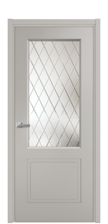 Дверь межкомнатная Plain 2 Цвет Серый Шелк Покрытие Эмаль  Наличник L 50 Цена 41025