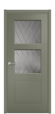 Дверь межкомнатная Плэйн 3 Цвет Зеленый Покрытие Эмаль  Наличник L 50 Цена 42793