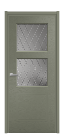 Дверь межкомнатная Плэйн 3 Цвет Зеленый Brash Покрытие Эмаль брашированная  Наличник L 50 Цена 45500