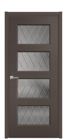 Дверь межкомнатная Плэйн 4 Цвет Коричневый Brash Покрытие Эмаль брашированная  Наличник L 50 Цена 45500