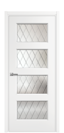 Дверь межкомнатная Plain 4 Цвет Белый Покрытие Эмаль  Наличник L 50 Цена 36280