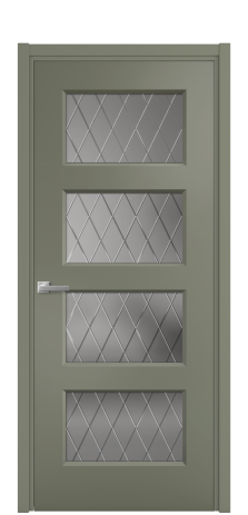 Дверь межкомнатная Plain 4 Цвет Зеленый Покрытие Эмаль  Наличник L 50 Цена 41600