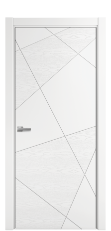 Дверь межкомнатная Twist 01 Цвет Белый Brash Покрытие Эмаль брашированная  Наличник L 75 Цена 46325
