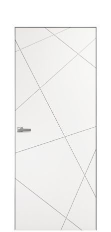 Дверь межкомнатная Twist 01 Цвет Вайт Покрытие ПВХ SOFT (ПЭТ) Наличник Скрытый короб хром Цена 43340