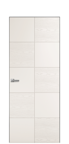 Дверь межкомнатная Линия 03 Цвет Молочный Brash Покрытие Эмаль брашированная  Наличник Скрытый короб хром Цена 46300