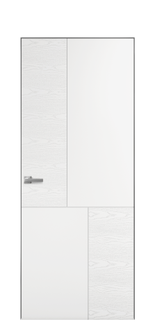 Дверь межкомнатная Линия 04 Цвет Белый Brash Покрытие Эмаль брашированная  Наличник Скрытый короб хром Цена 46300