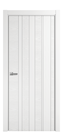 Дверь межкомнатная Lingo 02 Цвет Молочный Brash Покрытие Эмаль брашированная  Наличник Скрытый короб хром Цена 57950