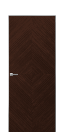 Дверь межкомнатная Unit 02 Цвет Американский Орех Покрытие Шпон натуральный  Наличник Скрытый короб хром Цена 76010