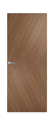 Дверь межкомнатная Unit 03 Цвет Американский Орех Покрытие Шпон натуральный  Наличник Скрытый короб хром Цена 72010