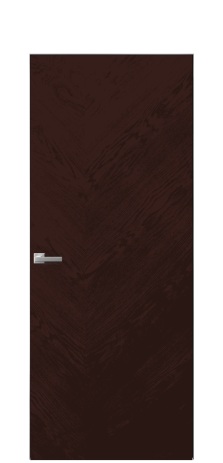 Дверь межкомнатная Unit 05 Цвет Дуб Темный Покрытие Шпон натуральный  Наличник Скрытый короб хром Цена 69010