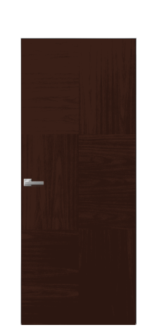 Дверь межкомнатная Unit 06 Цвет Каштановый Орех Покрытие Шпон натуральный  Наличник Скрытый короб хром Цена 70050