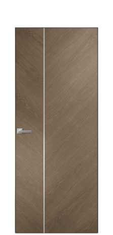 Дверь межкомнатная Unit Slot 10-111 Цвет Дуб Мускат Покрытие Шпон натуральный  Наличник Скрытый короб хром Цена 67750