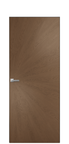 Дверь межкомнатная Unit 07 Цвет Дуб Темный Покрытие Шпон натуральный  Наличник Скрытый короб хром Цена 70400