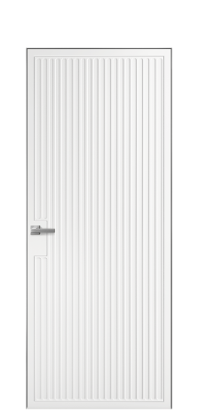 Дверь межкомнатная Space 12 Цвет Белый Покрытие Эмаль  Наличник Скрытый короб хром Цена 56500