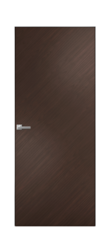 Дверь межкомнатная Porte 39-00 Цвет Каштановый Орех Покрытие Шпон натуральный диагональ Наличник Скрытый короб хром Цена 54348