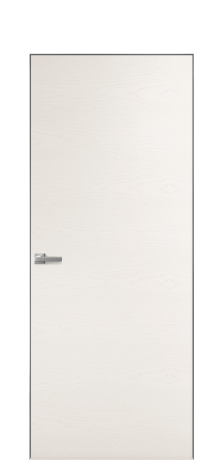 Дверь межкомнатная Porte 39-00 Цвет Ясень Молочный Покрытие Шпон крашеный горизонталь Наличник Скрытый короб хром Цена 49320