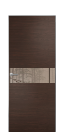 Дверь межкомнатная Ветро 11 Цвет Каштановый Орех Покрытие Шпон натуральный  Наличник Скрытый короб хром Цена 52950